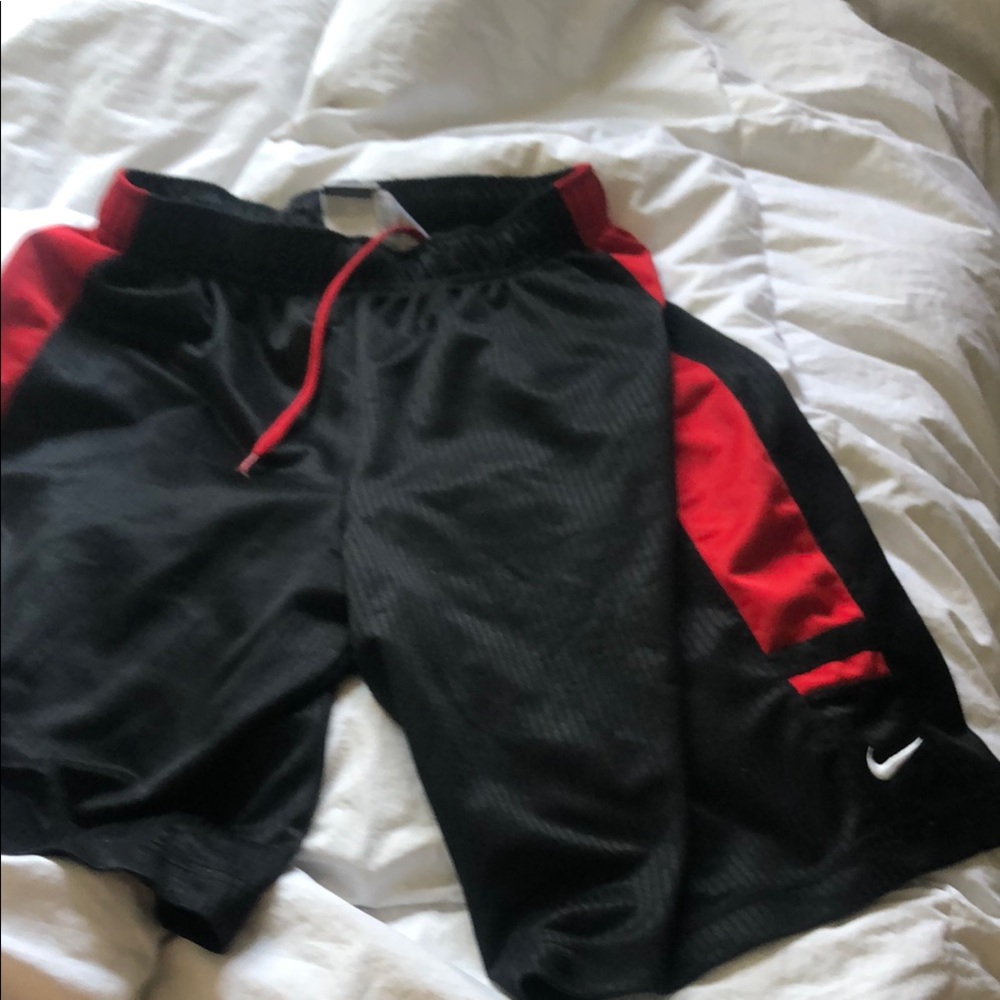 Nike Boys' Black and Red Athletic Shorts